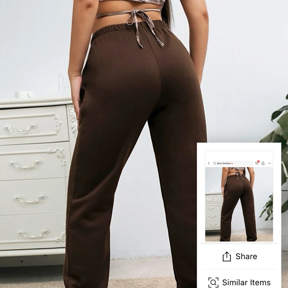 Brown cuffed sweatpants